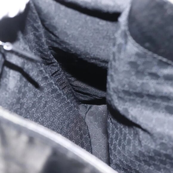 GUCCI Shoulder Bag Leather Black Silver Auth 143208 - Picture 11 of 16